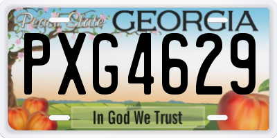 GA license plate PXG4629