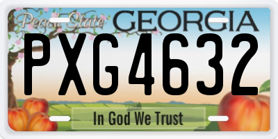 GA license plate PXG4632