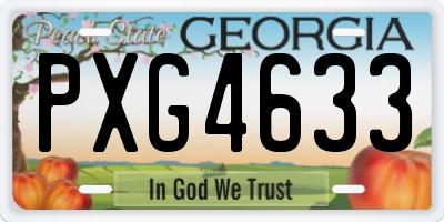 GA license plate PXG4633
