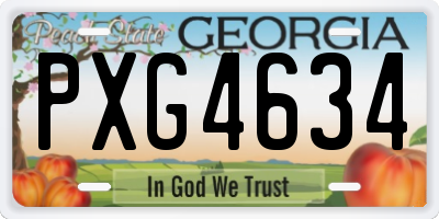 GA license plate PXG4634