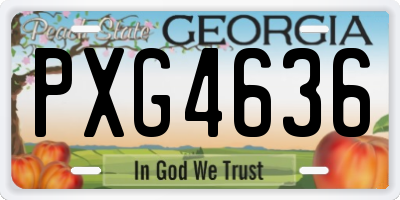 GA license plate PXG4636