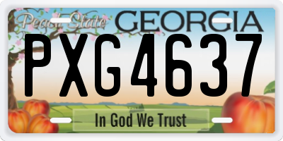 GA license plate PXG4637