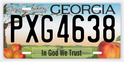 GA license plate PXG4638