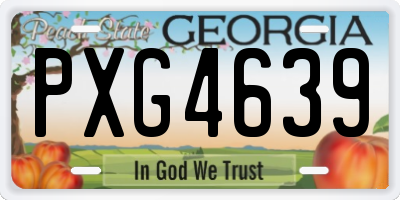 GA license plate PXG4639