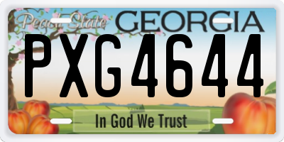 GA license plate PXG4644