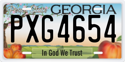GA license plate PXG4654