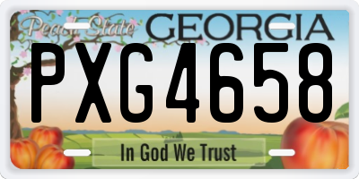 GA license plate PXG4658