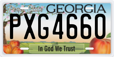 GA license plate PXG4660