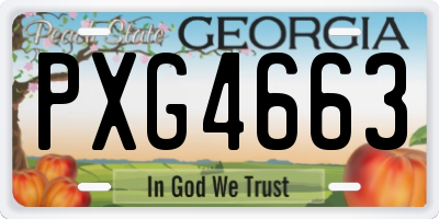 GA license plate PXG4663