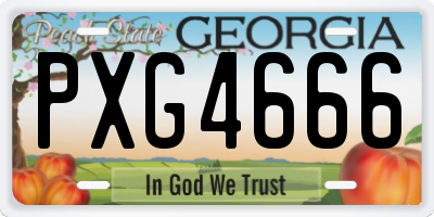 GA license plate PXG4666