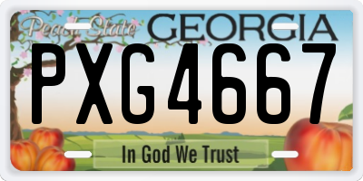 GA license plate PXG4667