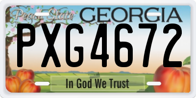 GA license plate PXG4672