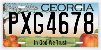 GA license plate PXG4678