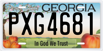 GA license plate PXG4681