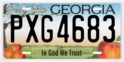 GA license plate PXG4683
