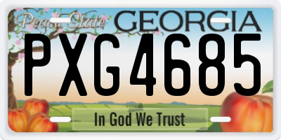 GA license plate PXG4685