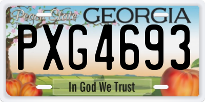 GA license plate PXG4693