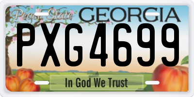 GA license plate PXG4699