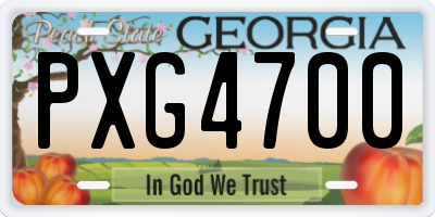 GA license plate PXG4700
