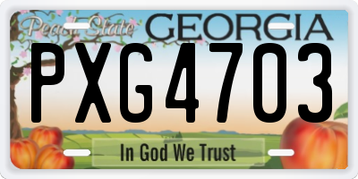GA license plate PXG4703
