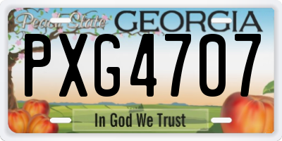 GA license plate PXG4707