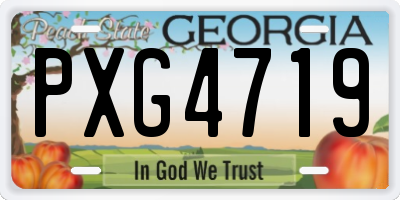 GA license plate PXG4719
