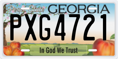 GA license plate PXG4721