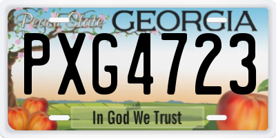 GA license plate PXG4723