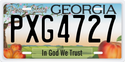 GA license plate PXG4727