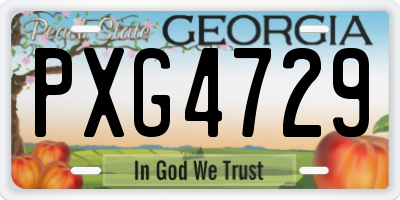 GA license plate PXG4729