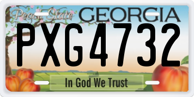 GA license plate PXG4732