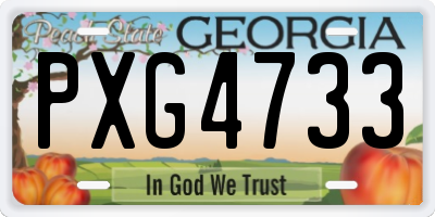GA license plate PXG4733