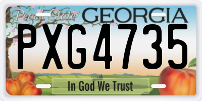 GA license plate PXG4735