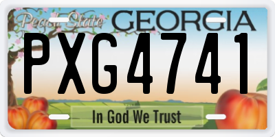 GA license plate PXG4741
