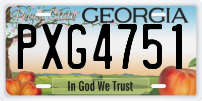 GA license plate PXG4751
