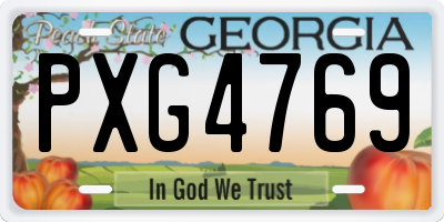 GA license plate PXG4769