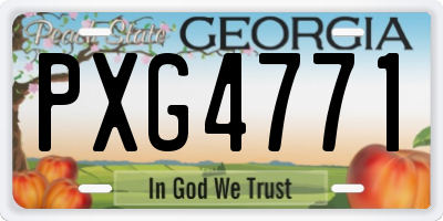 GA license plate PXG4771