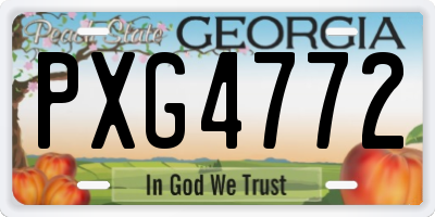 GA license plate PXG4772