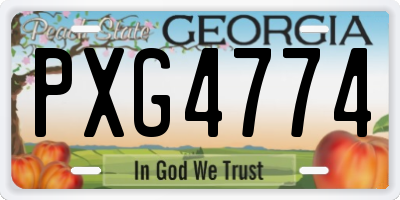 GA license plate PXG4774