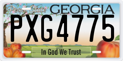 GA license plate PXG4775