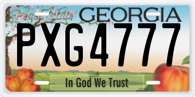 GA license plate PXG4777