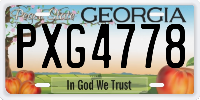 GA license plate PXG4778