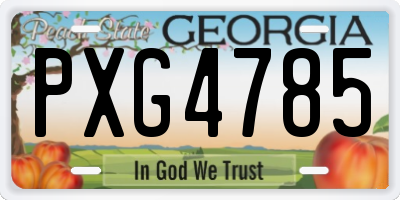 GA license plate PXG4785