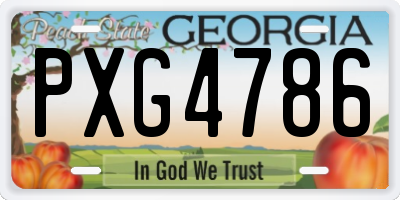 GA license plate PXG4786