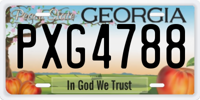 GA license plate PXG4788