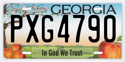 GA license plate PXG4790