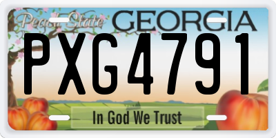 GA license plate PXG4791
