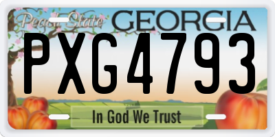 GA license plate PXG4793