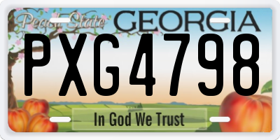 GA license plate PXG4798
