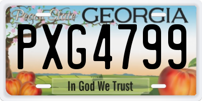 GA license plate PXG4799